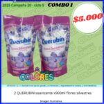 COMBO 1 - 2 QUERUBIN SUAVIZANTE x900ml FLORES SILVESTRES