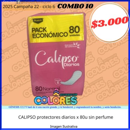 COMBO 10 - CALIPSO PROTECTORES DIARIOS x80u SIN PERFUME