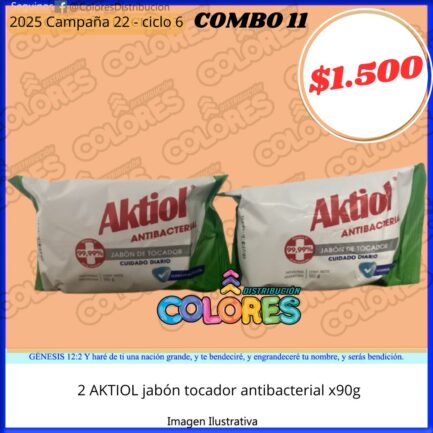 COMBO 11 - 2 AKTIOL JABÓN DE TOCADOR ANTIBACTERIAL x90g