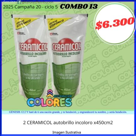COMBO 13 - 2 CERAMICOL AUTOBRILLO INCOLORO x450cm2