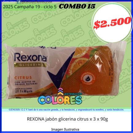 COMBO 15 - ROXANA JABÓN GLICERINA CITRUS x3 x90g