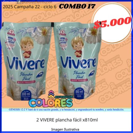COMBO 17 - 2 VIVERE PLANCHA FÁCIL x810ml