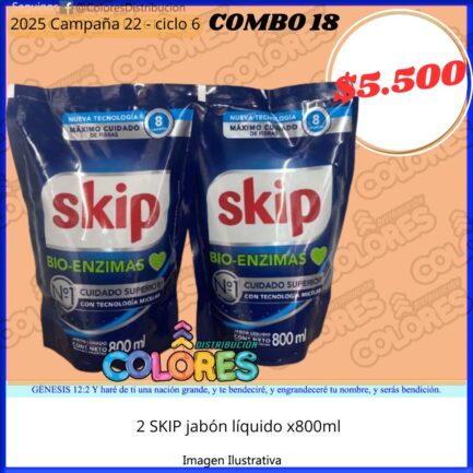 COMBO 18 - 2 SKIP JABÓN LÍQUIDO x800ml
