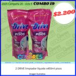 COMBO 19 - 2 DRIVE LIMPIADOR LÍQUIDO x450ml PISOS