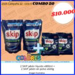 COMBO 20 - 2 SKIP JABÓN LÍQUIDO x800ml + 2 SKIP JABÓN EN POLVO x600g