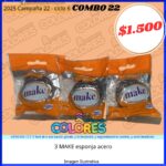 COMBO 22 - 3 MAKE ESPONJA ACERO