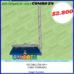 COMBO 24 - ESCOBILLÓN 4H + CABO FORRADO