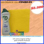 COMBO 24 - CIF CREMA ORIGINAL x375g + PAÑO AMARILLO MULTIUSO