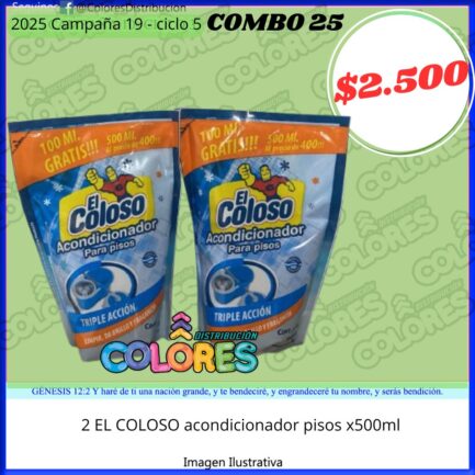 COMBO 25 - 2 EL COLOSO ACONDICIONADOR PISOS x500ml