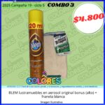 COMBO 3 - BLEM LUSTRAMUEBLES EN AEROSOL ORIGINAL BONUS (ALTO) + FRANELA BLANCA