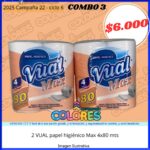 COMBO 3 - 2 VUAL PAPEL HIGIÉNICO MAX 4x80mts