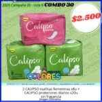 COMBO 30 - 2 CALIPSO TOALLITAS FEMENINAS x8u + CALIPSO PROTECTORES DIARIOS SIN FRAGANCIA x20u