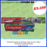 COMBO 32 - COLGATE PASTA DE DIENTES TRIPLE ACCIÓN x70g + COLGATE CEPILLO PREMIER