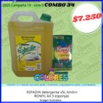 COMBO 34 - ESPADIN DETERGENTE x5L LIMÓN + ROMYL KIT x3 ESPONJAS
