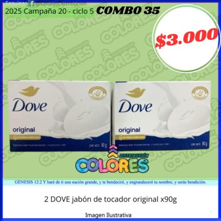 COMBO 35 - 2 DOVE JABÓN DE TOCADOR x90g