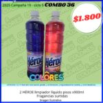 COMBO 36 - 2 HÉROE LIMPIADOR LÍQUIDO PISOS x900ml Fragancias surtidas