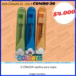 COMBO 36 - 3 CONDOR CEPILLOS PARA VIAJES