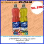 COMBO 39 - 2 PROCENEX LIMPIADOR LÍQUIDO x900ml fragancias surtidas