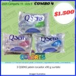 COMBO 4 - 3 QSENS JABÓN DE TOCADOR x90g SURTIDOS