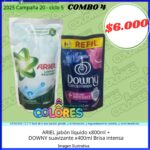COMBO 4 - ARIEL JABÓN LÍQUIDO x800ml + DOWNY SUAVIZANTE x400ml BRISA INTENSA