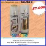 COMBO 4 - PANTENE SHAMPOO x200ml ++ PANTENE ACONDICIONADOR x200ml  COLÁGENO