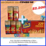 COMBO 40 - 5 EL COLOSO MONDADIENTES x150u + EL COLOSO FÓSFOROS x220u DE REGALO