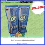 COMBO 43 - 2 CIF LIMPIADOR DE VIDRIOS x450ml