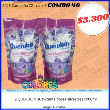 COMBO 46 - 2 QUERUBIN SUAVIZANTE FLORES SILVESTRES x900ml