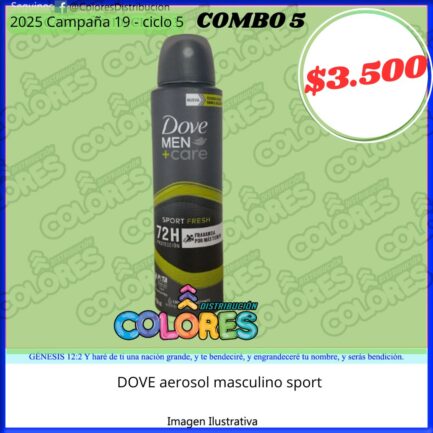 COMBO 5 - DOVE AEROSOL MASCULINO SPORT