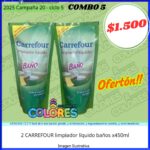 COMBO 5 - 2 CARREFOUR LIMPIADOR LÍQUIDO BAÑOS x450ml