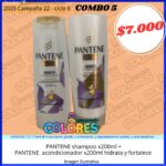 COMBO 5 - PANTENE SHAMPOO x200ml ++ PANTENE ACONDICIONADOR x200ml HIDRATA Y FORTALECE