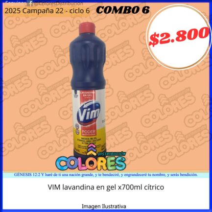 COMBO 6 - VIM LAVANDINA EN GEL x700ml CÍTRICO
