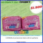 COMBO 7 - 2 DONCELLA PROTECTORES DIARIOS x20u SIN PERFUME