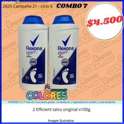 COMBO 7 - 2 EFFICIENT TALCO ORIGINAL x100g