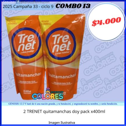 COMBO 13 - 2 TRENET QUITAMANCHAS DOY PACK x400ml
