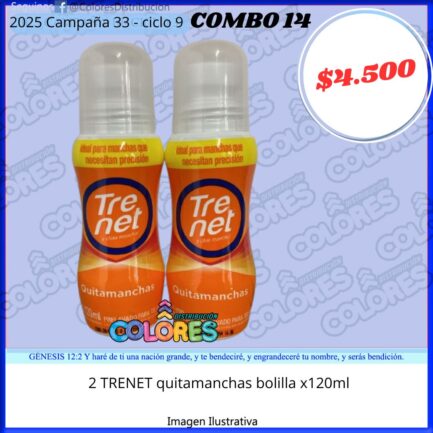 COMBO 14 - 2 TRENET QUITAMANCHAS BOLILLA x120ml