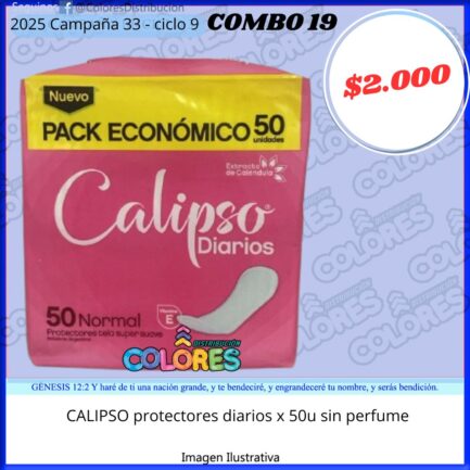 COMBO 19 - CALIPSO PROTECTORES DIARIOS x50u SIN PERFUME