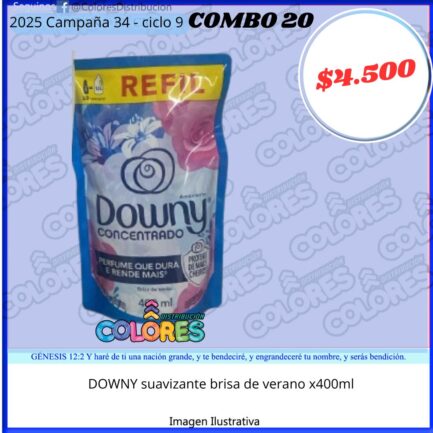 COMBO 20 - DOWNY SUAVIZANTE BRISA DE VERANO x400ml