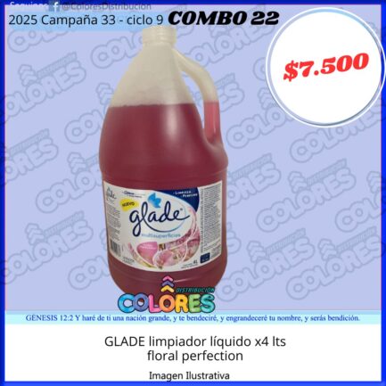 COMBO 22 - GLADE LIMPIADOR LÍQUIDO x4L FLORAL PERFECTION