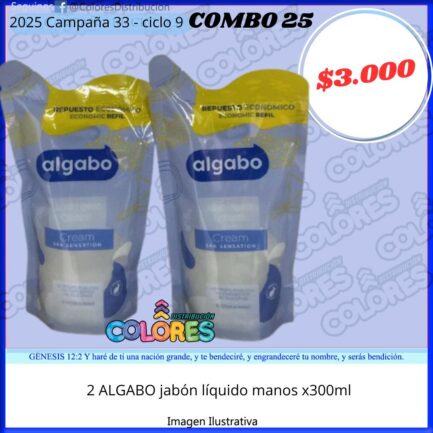 COMBO 25 - 2 ALGABO JABÓN LÍQUIDO MANOS x300ml