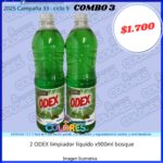 COMBO 3 - 2 ODEX LIMPIADOR LÍQUIDO x900ml BOSQUE