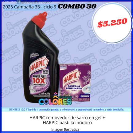 COMBO 30 - HARPIC REMOVEDOR DE SARRO EN GEL + HARPIC PASTILLA INODORO