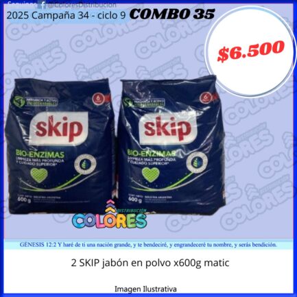 COMBO 35 - 2 SKIP JABÓN EN POLVO x600g MATIC