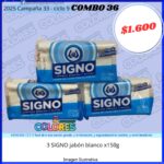 COMBO 36 - 3 SIGNO JABÓN BLANCO x150g