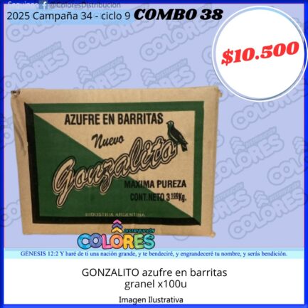 COMBO 38 - GONZALITO AZUFRE EN BARRITASGRANEL x100u