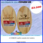 COMBO 39 - 2 CONDOR CEPILLO OVALADO DE MADERA