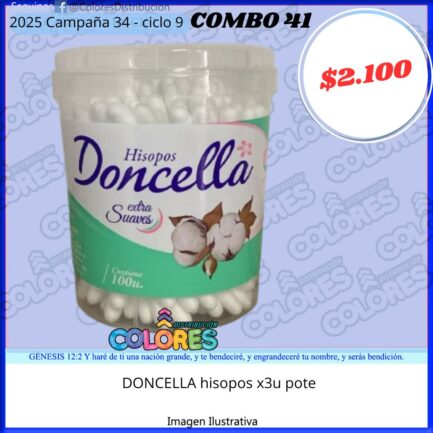 COMBO 41 - DONCELLA HISOPOS X100u POTE