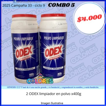 COMBO 5 - 2 ODEX LIMPIADOR EN POLVO x400g