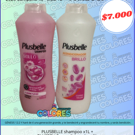 COMBO 10 - PLUSBELLE SHAMPOO x1L + PLUSBELLE ACONDICIONADOR x1L
