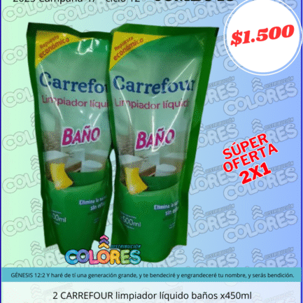 COMBO 19 - 2 CARREFOUR LIMPIADOR LÍQUIDO BAÑOS x450ml